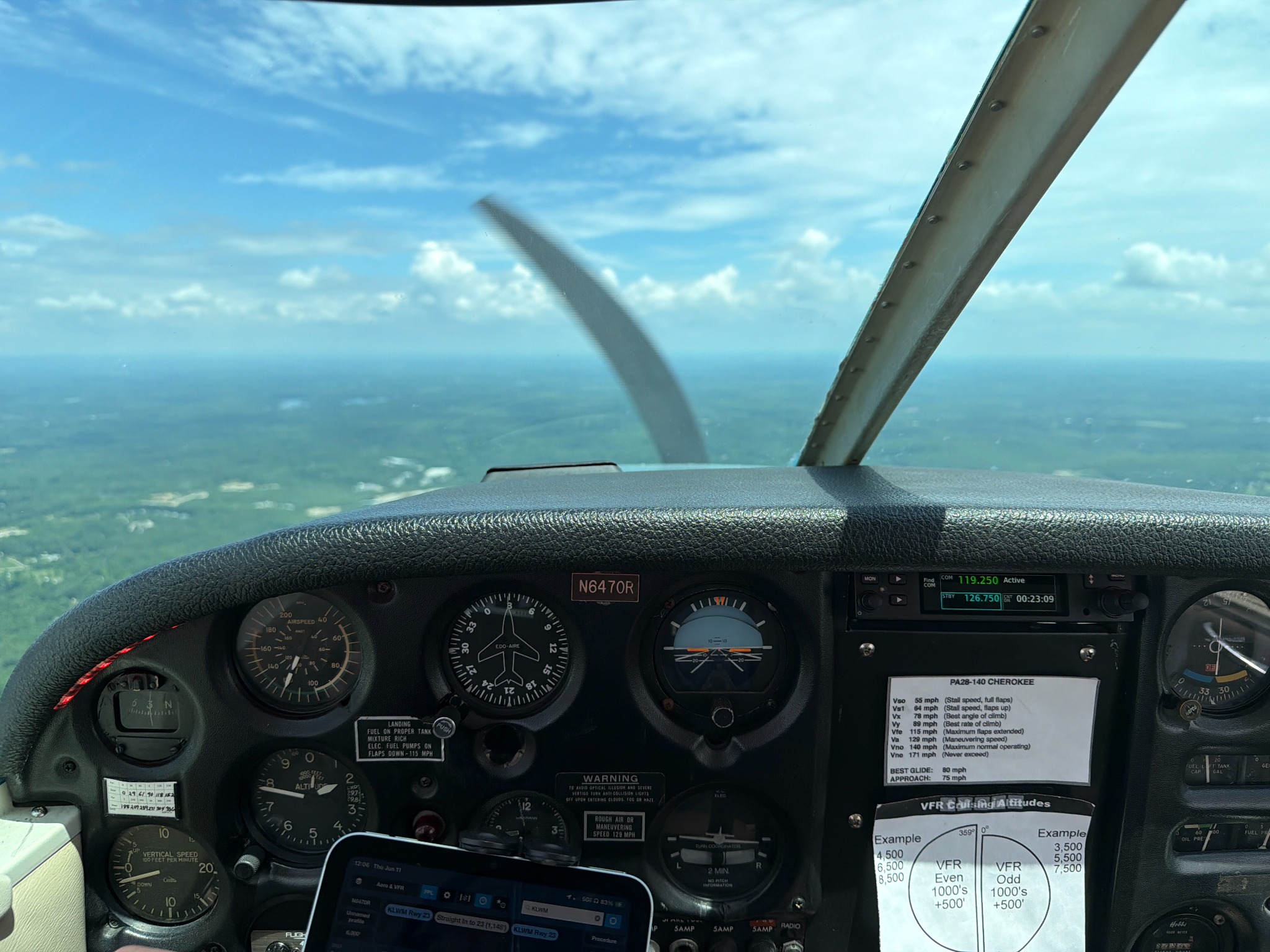 View forward from Marvelous Moe in flight