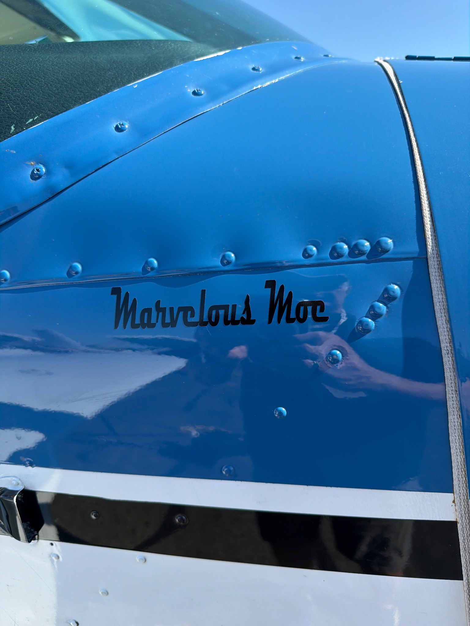 Marvelous Moe name painted on the aircraft